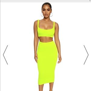 Naked wardrobe neon green cropped tank